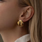 Aretes circularesdorados - acero inoxidable