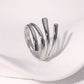 Anillo ajustable plateado - acero inoxidable