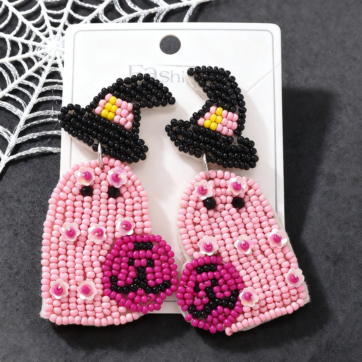 Aretes chaquiras fantasmita