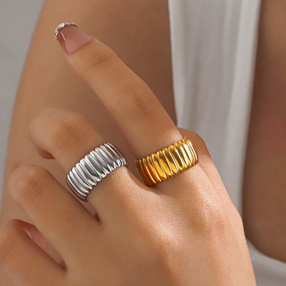 Anillo ajustable - acero inoxidable (1 pieza)