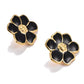 Aretes flores negras- acero inoxidable