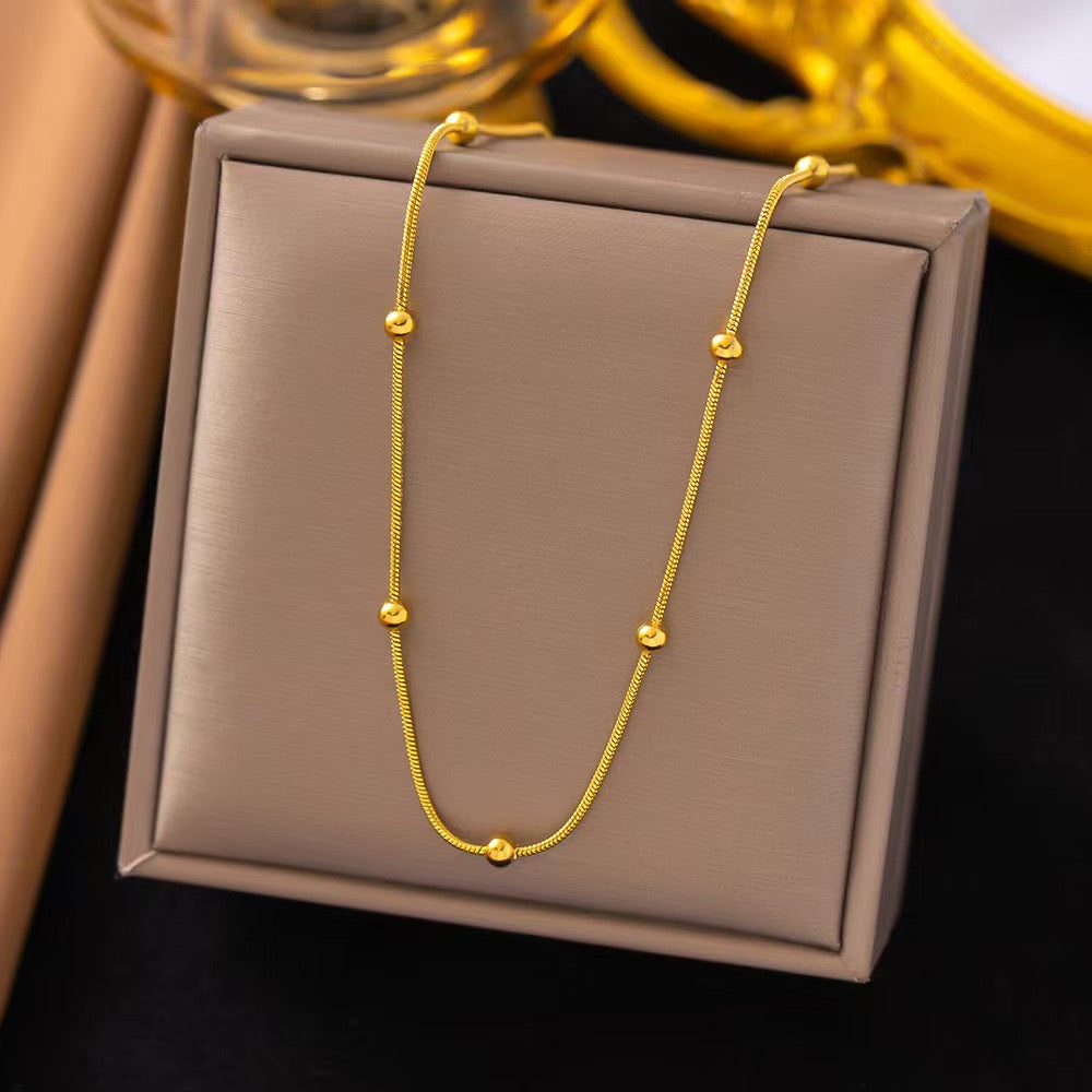 Collar bolitas - Acero inoxidable