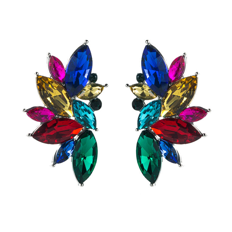 Aretes de abanico de colores