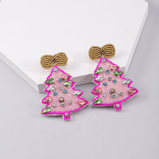 Aretes de arbolitos navideños