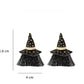 Aretes de sombrero de bruja con hilos