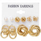 Set de aretes dorados( 5 pares)