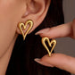 Aretes corazones dorados- acero inoxidable