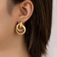 Aretes cruzados dorados- Acero inoxidable