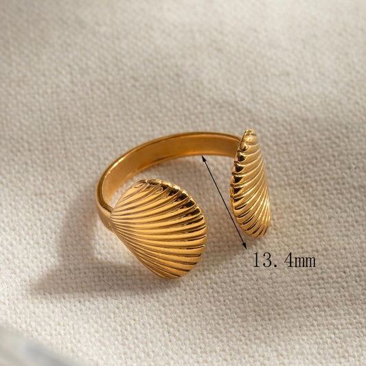 Anillo ajustable conchita - acero inoxidable