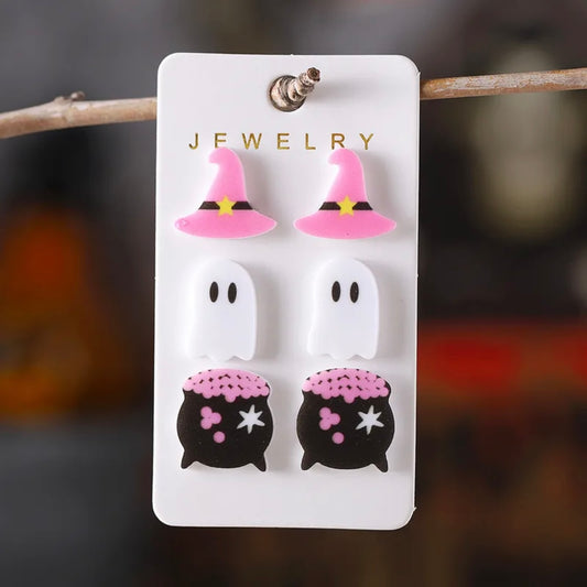 Set de 3 pares de aretes Halloween