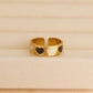 Anillo ajustable corazones byn- acero inoxidable