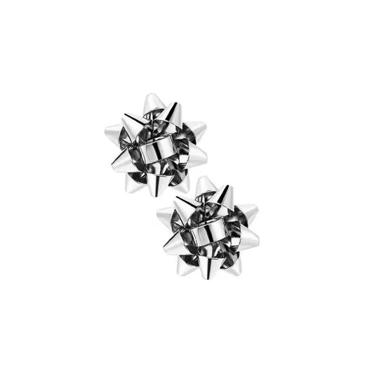 Aretes de moño plata