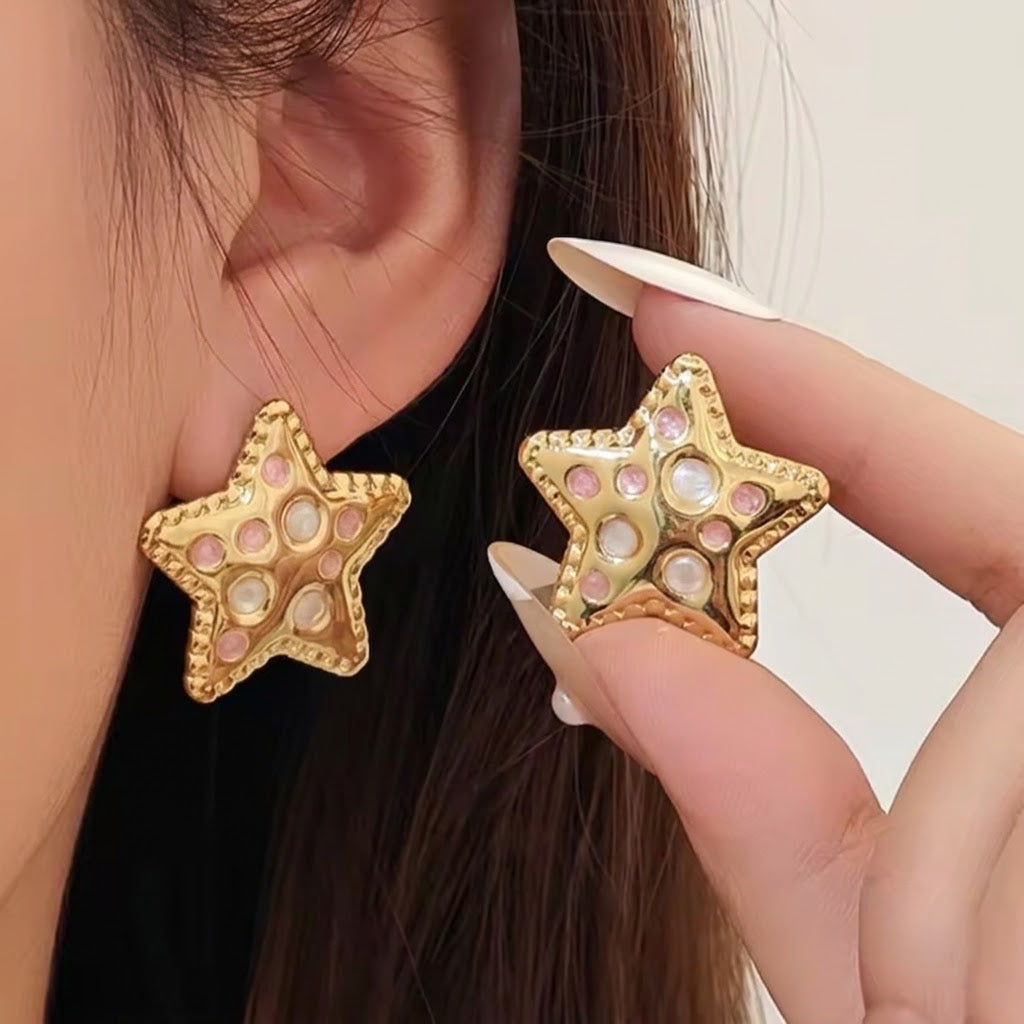 Aretes de estrella - acero inoxidable