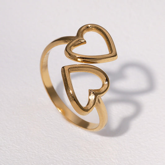 Anillo ajustable corazones encontrados/ Acero inoxidable