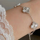 Pulsera flores plateadas - acero inoxidable
