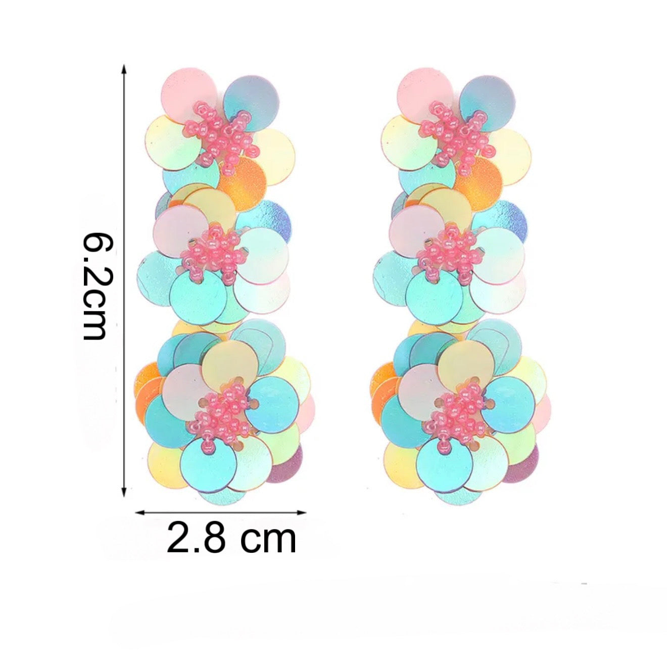 Aretes tornasol largos