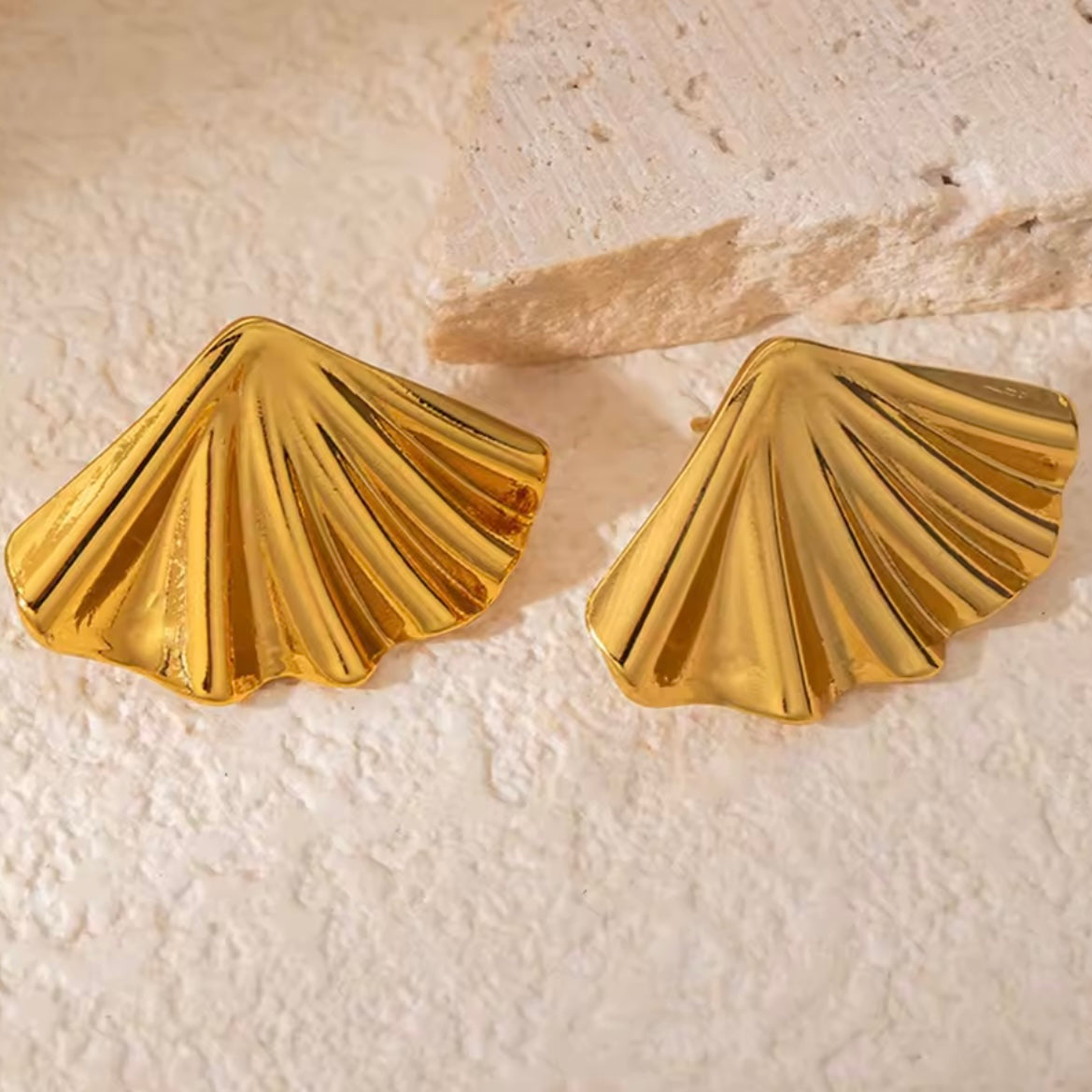 Aretes de abanico - acero inoxidable
