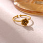 Anillo ajustable flor- acero inoxidable