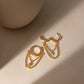 Aretes tipo Huggie con cadena - acero inoxidable