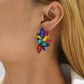 Aretes de abanico de colores