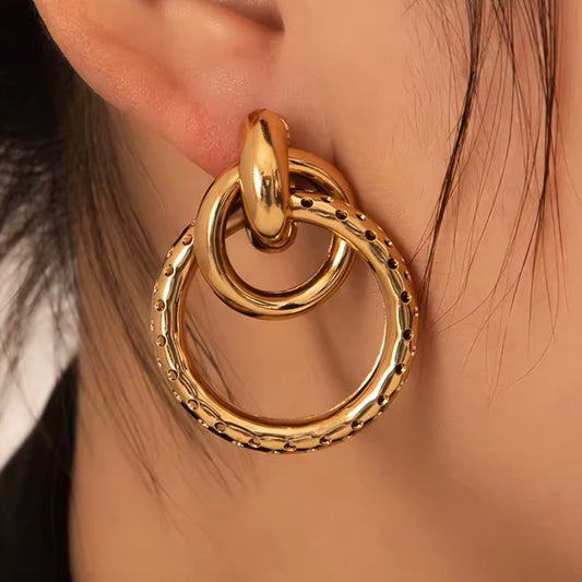 Aretes dorados mod2 - acero inoxidable