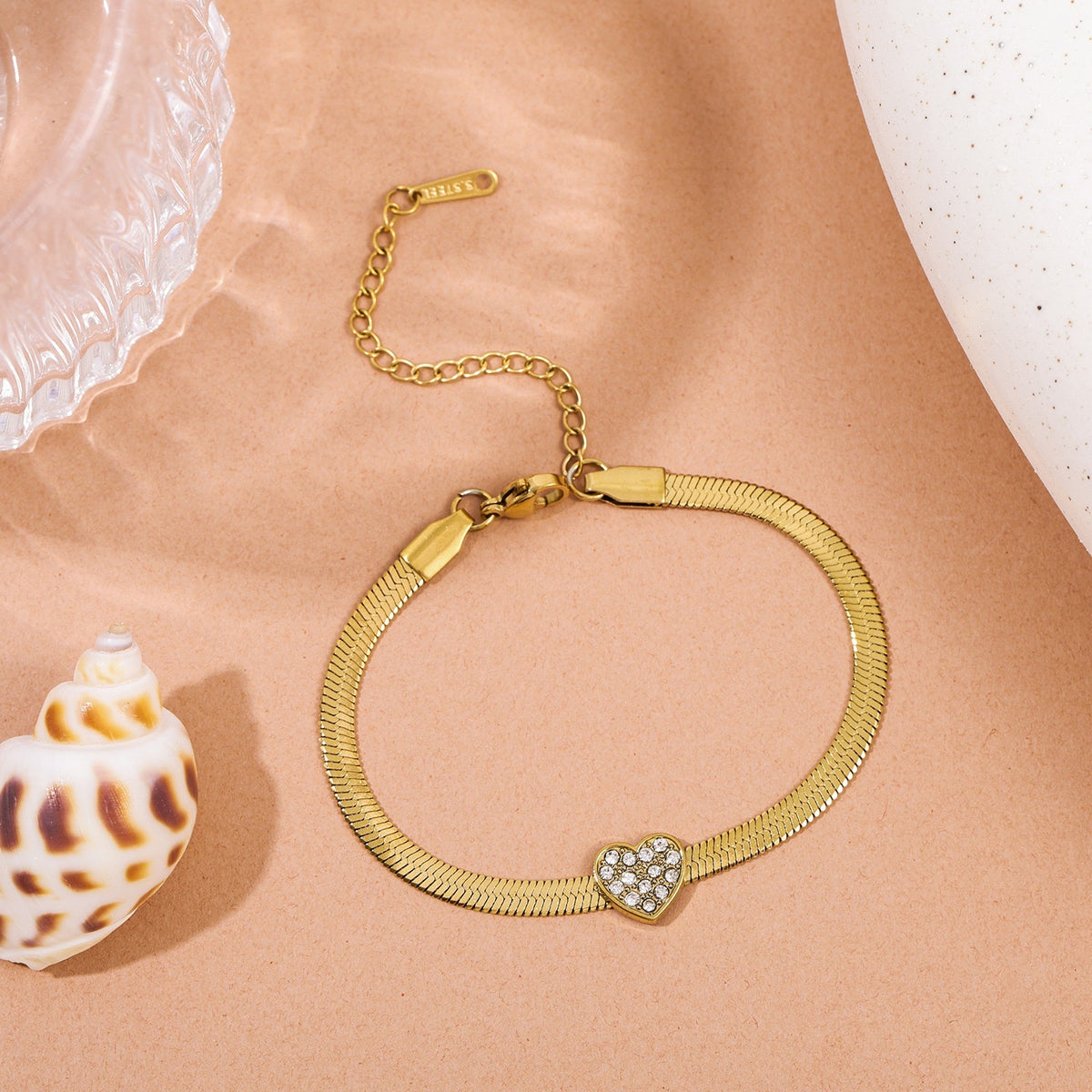 Pulsera con corazón - acero inoxidable