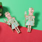 Aretes cascanueces menta y rosa