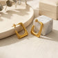 Aretes dorados rectangulares - acero inoxidable