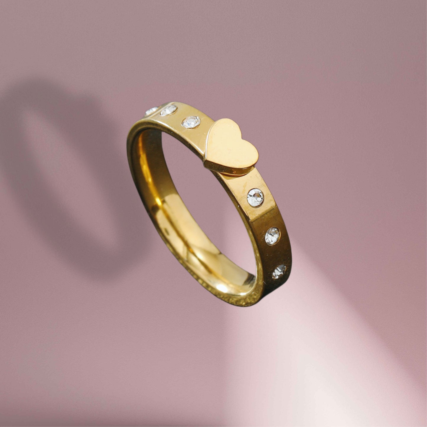 Anillo talla 7 con corazón / Acero inoxidable