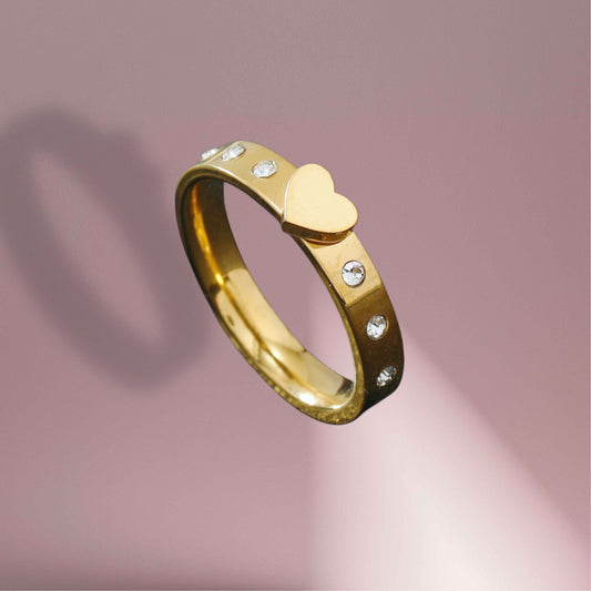 Anillo talla 7 con corazón / Acero inoxidable