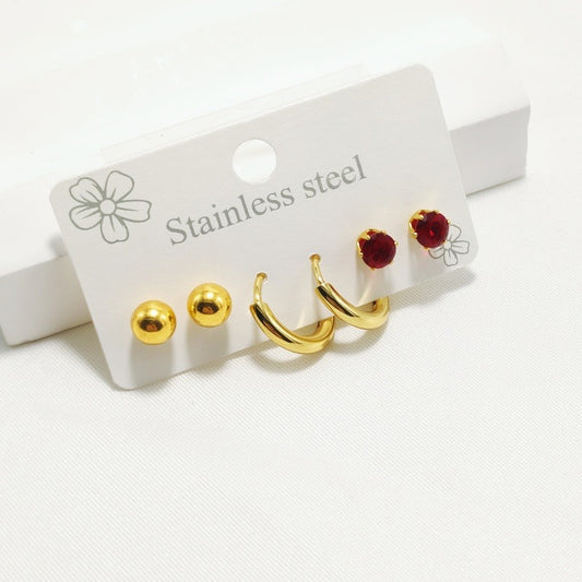 Set de aretes - acero inoxidable