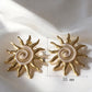 Aretes soles dorados con blanco- acero inoxidable