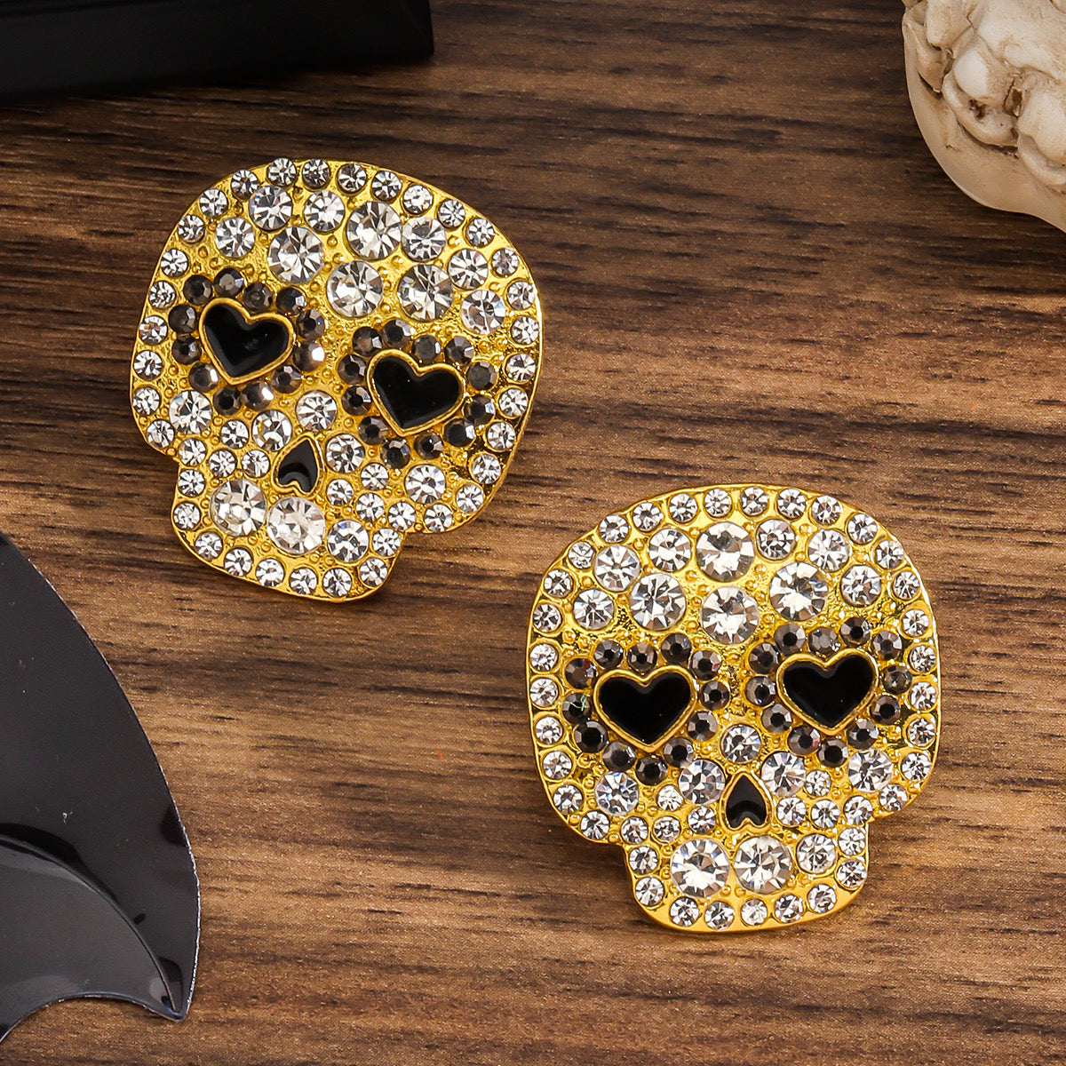 Aretes calaveras pedrería