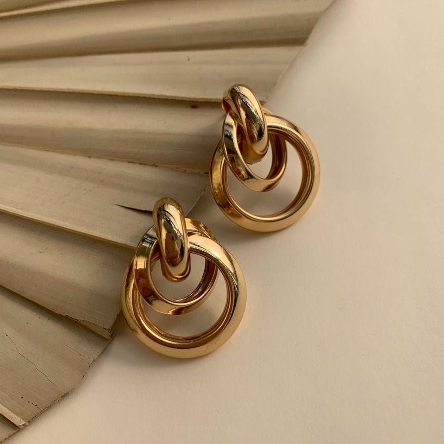 Aretes dorados mod1 - acero inoxidable