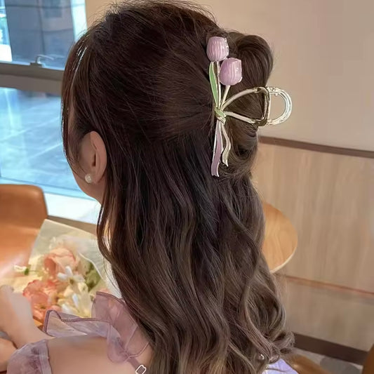 Pinza para cabello - tulipanes