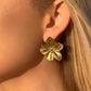 Aretes de flores de acero inoxidable