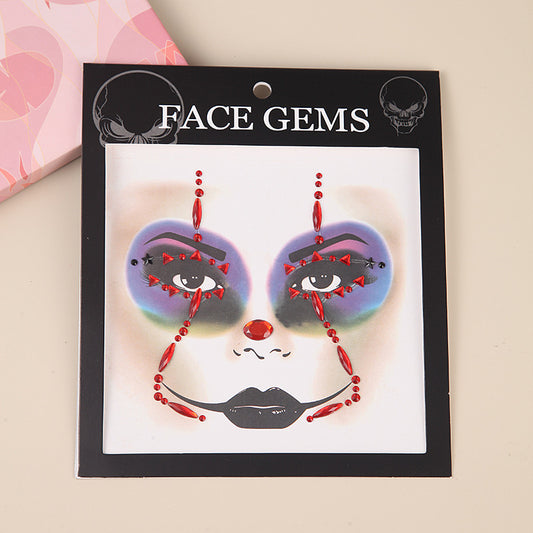 Pedrería adhesiva facial para Halloween - mod3