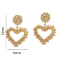 Aretes corazones dorados con textura