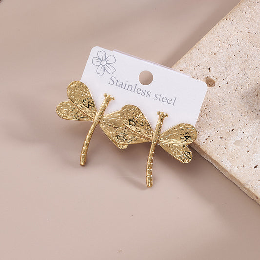 Aretes libélulas - acero inoxidable