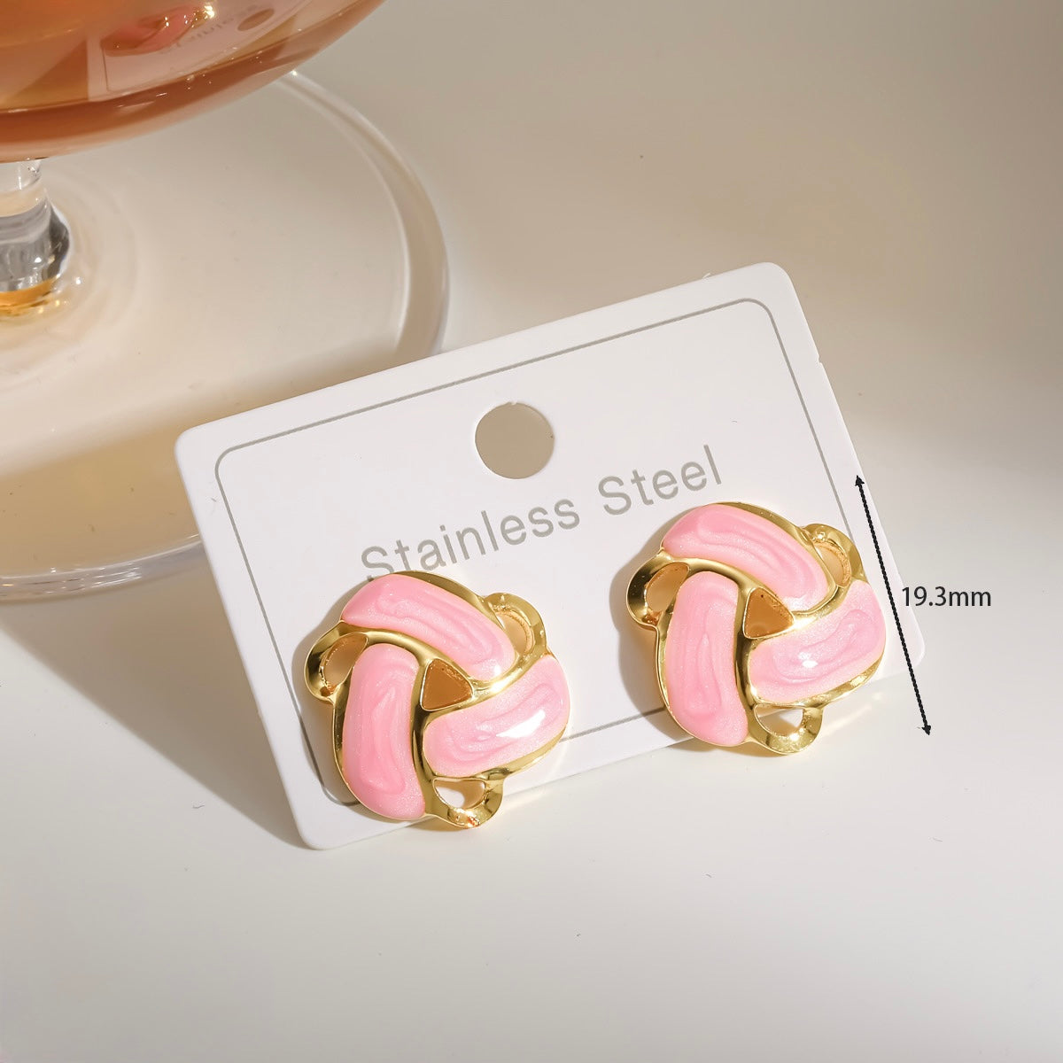 Aretes rosados - acero inoxidable