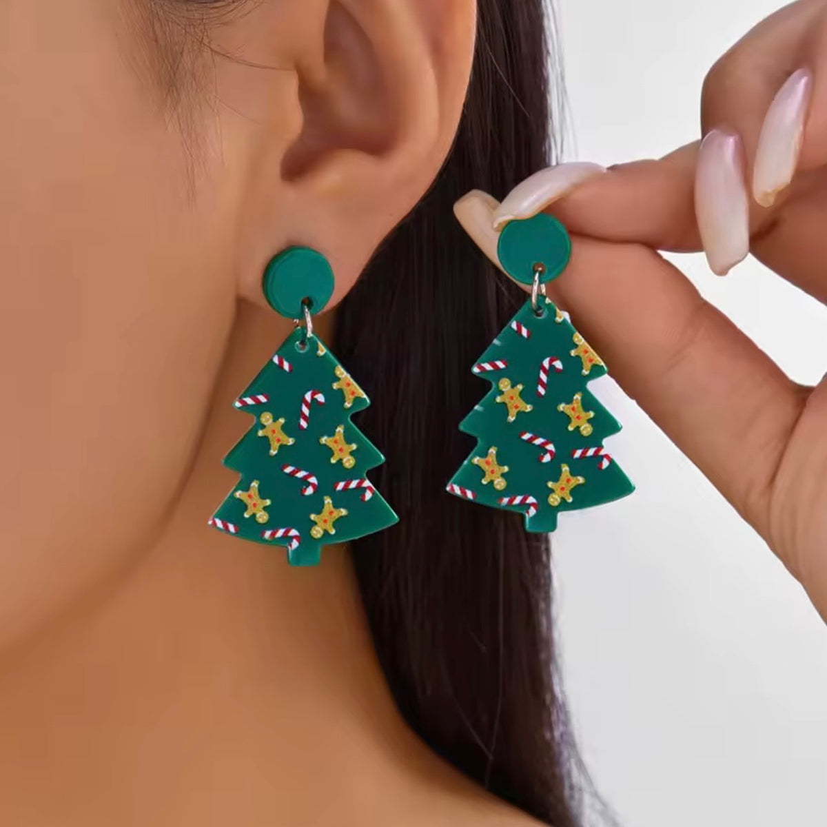 Aretes arbolitos verdes