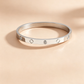 Pulsera plateada con flor - acero inoxidable