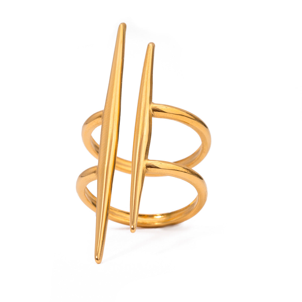 Anillo dorado ajustable mod8- acero inoxidable