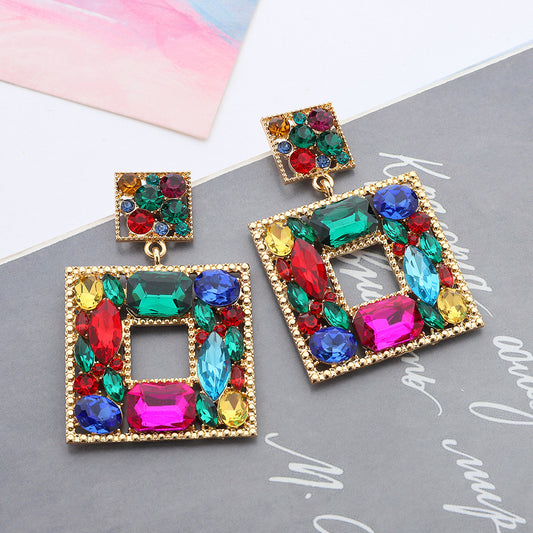 Aretes cuadrados de colores