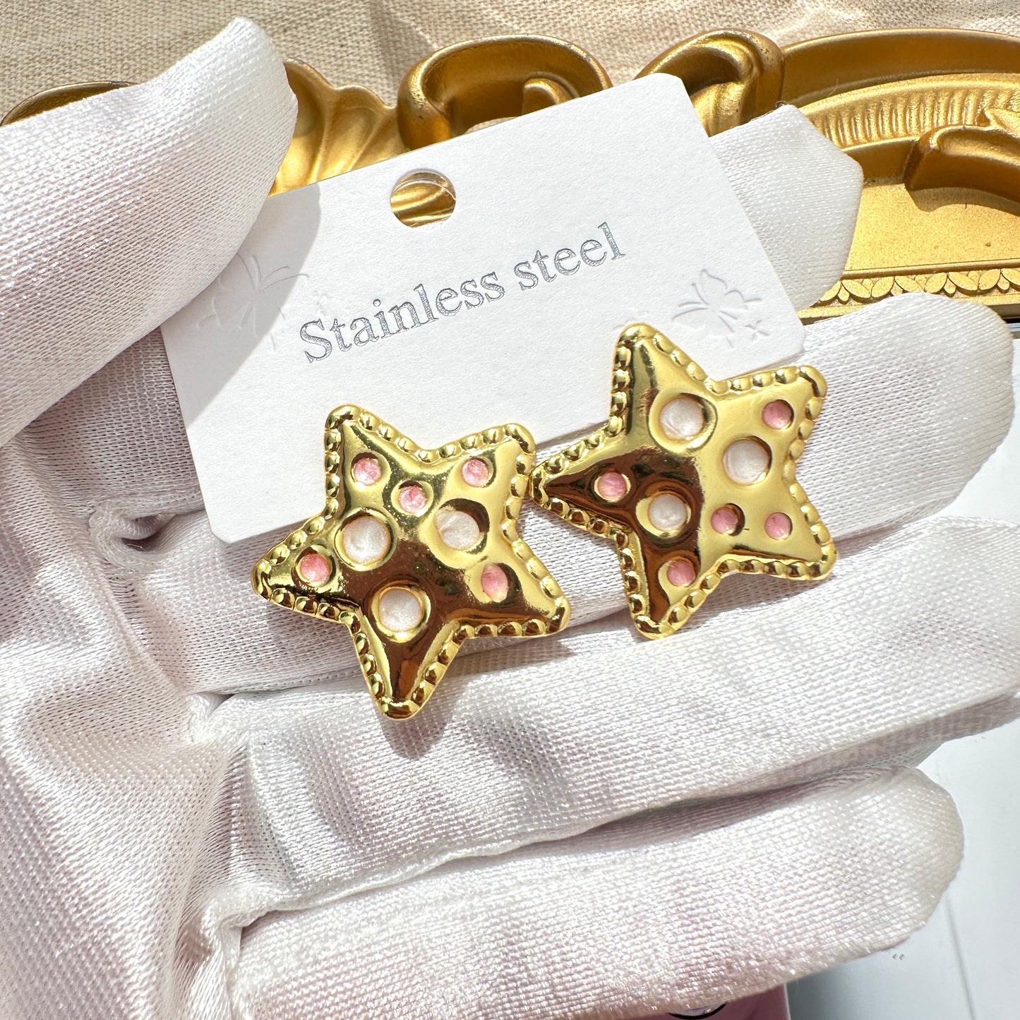 Aretes de estrella - acero inoxidable