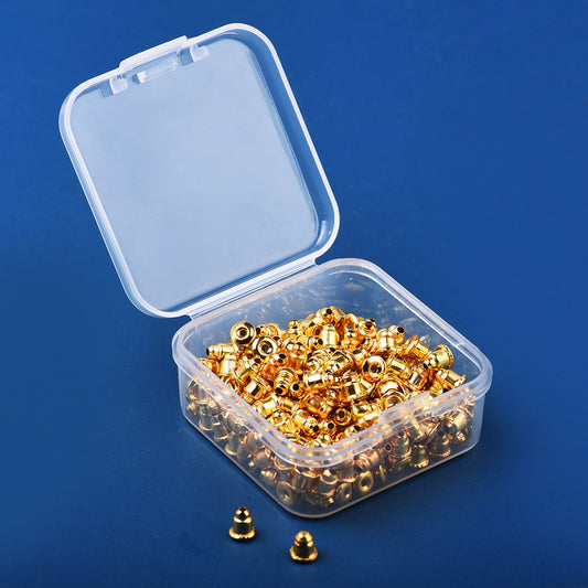 Gomitas de aretes doradas 200 piezas + cajita incluida