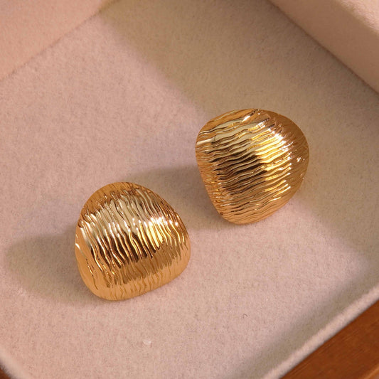 Aretes pequeños con textura - acero inoxidable