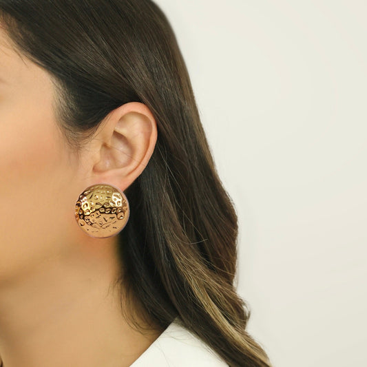 Aretes circulares con textura - acero inoxidable