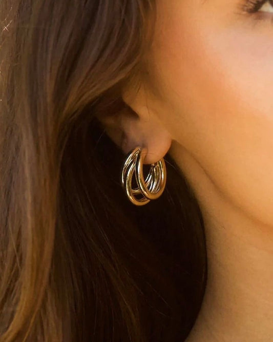 Aretes de triple aro pequeños