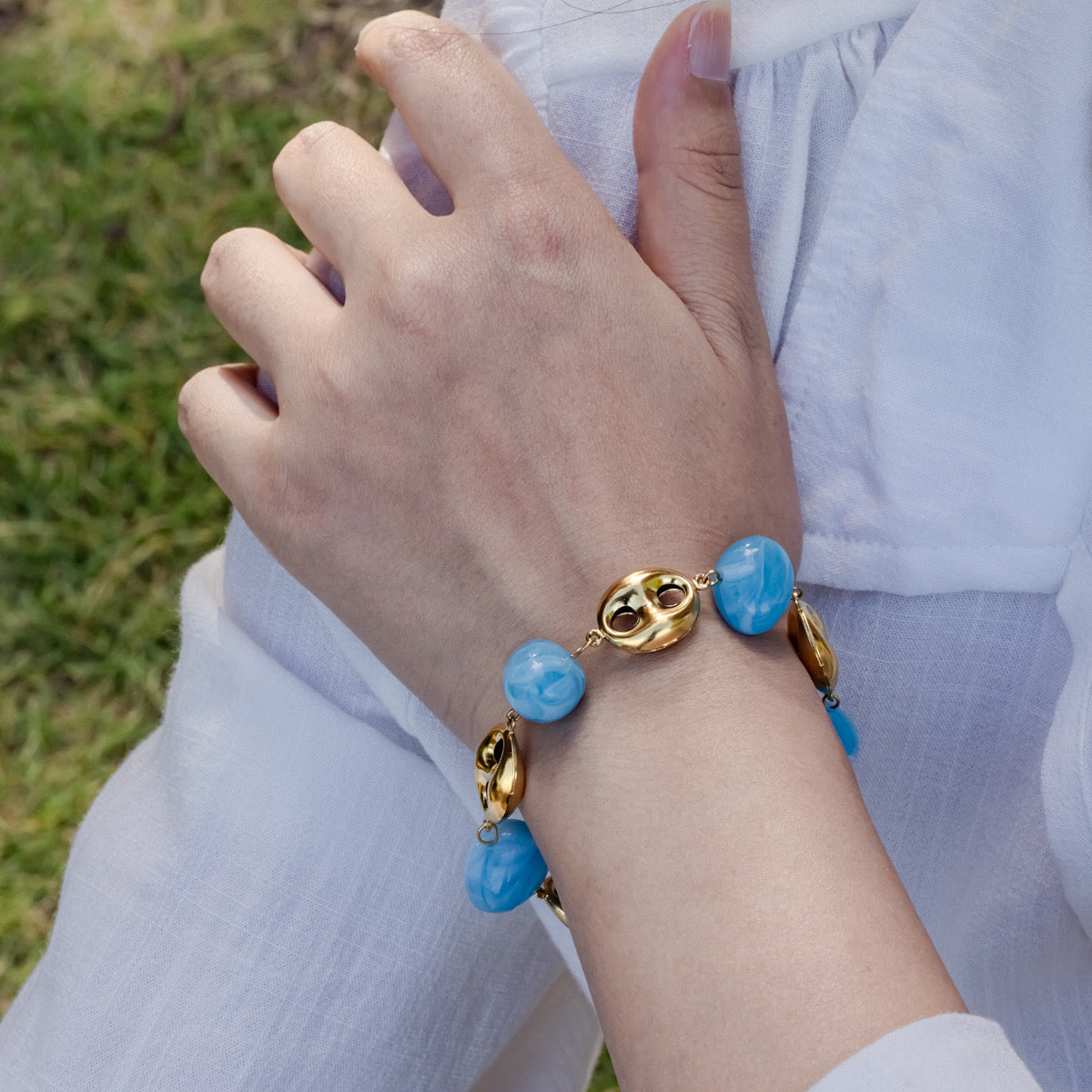 Pulsera azul- acero inoxidable